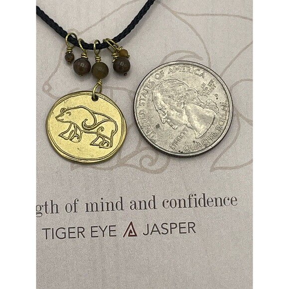 Silver Sparrow Jewelry Spirit Animal THE BEAR Charm Corded Necklace New - Picture 3 of 7